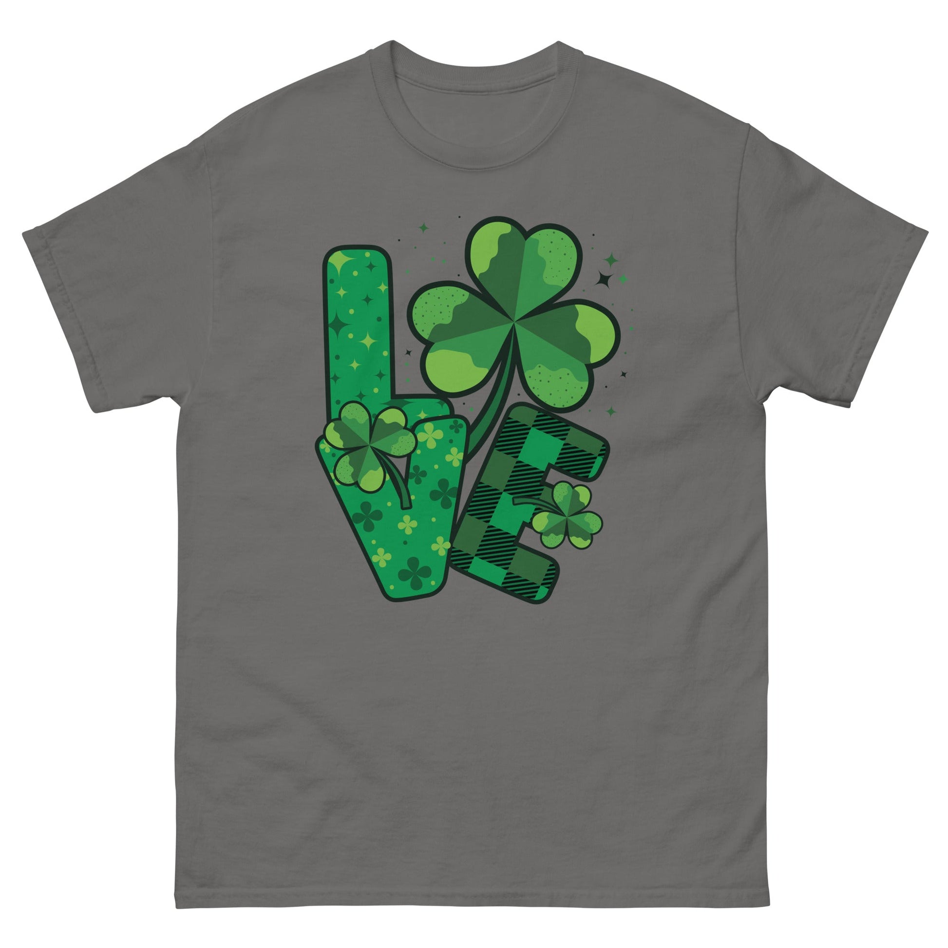 Love St Patricks Day | Paddys Day T-Shirt - Charcoal - T-Shirts Online