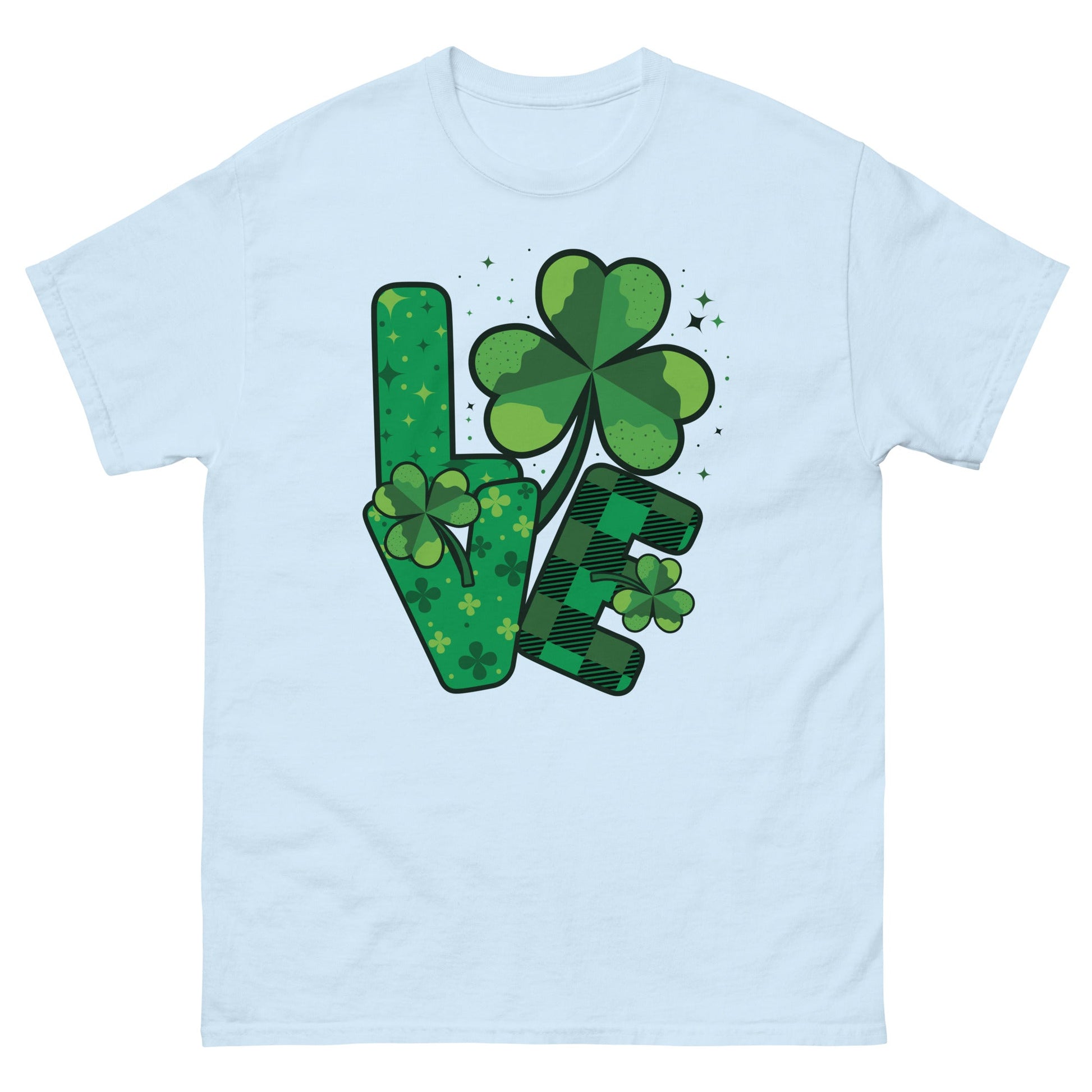 Love St Patricks Day | Paddys Day T-Shirt - Light Blue - T-Shirts Online