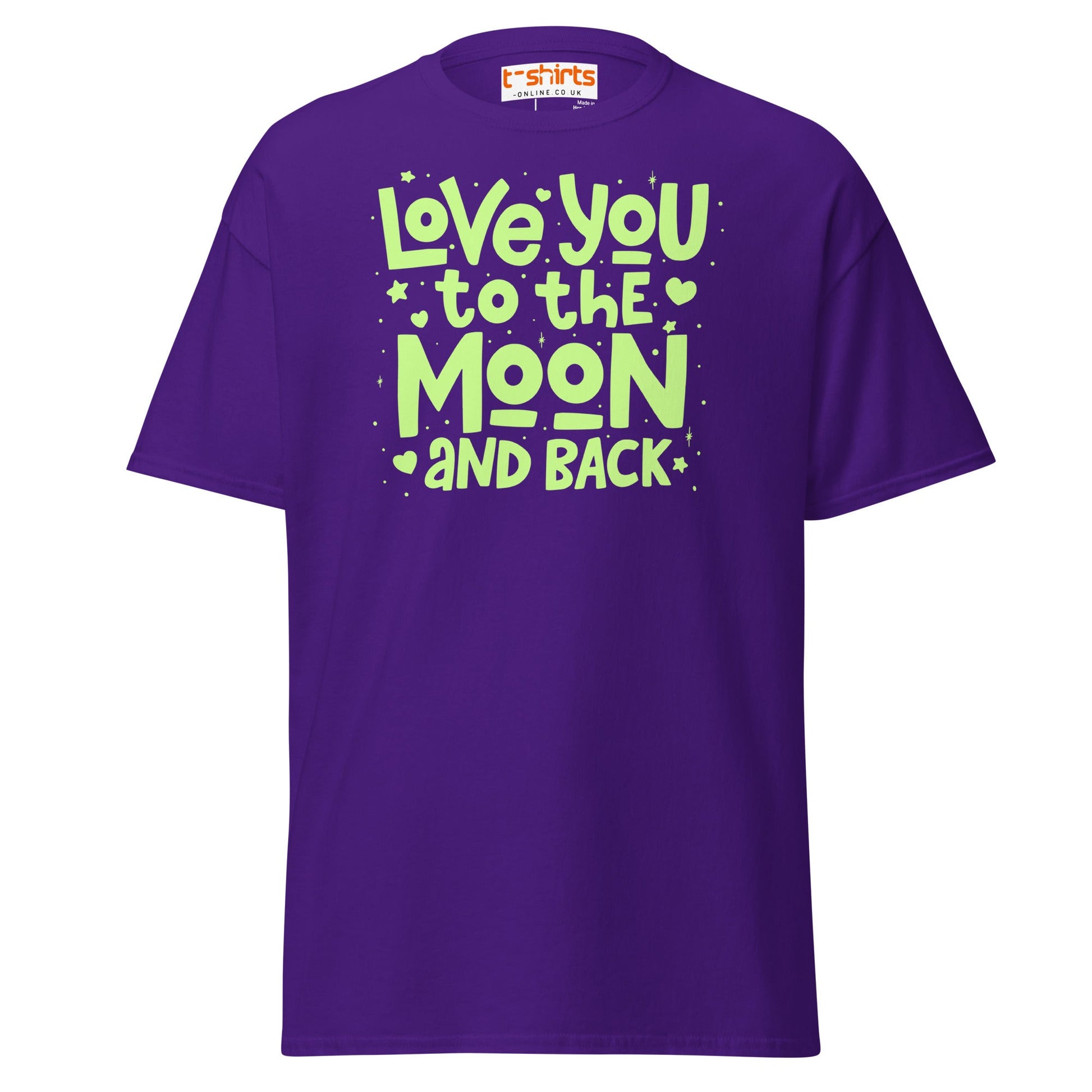 Love You to the Moon T-Shirt | Romantic Quote Tee - Purple - T-Shirts Online