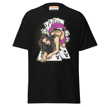 Lucky Lady Poker T-Shirt - Black - T-Shirts Online