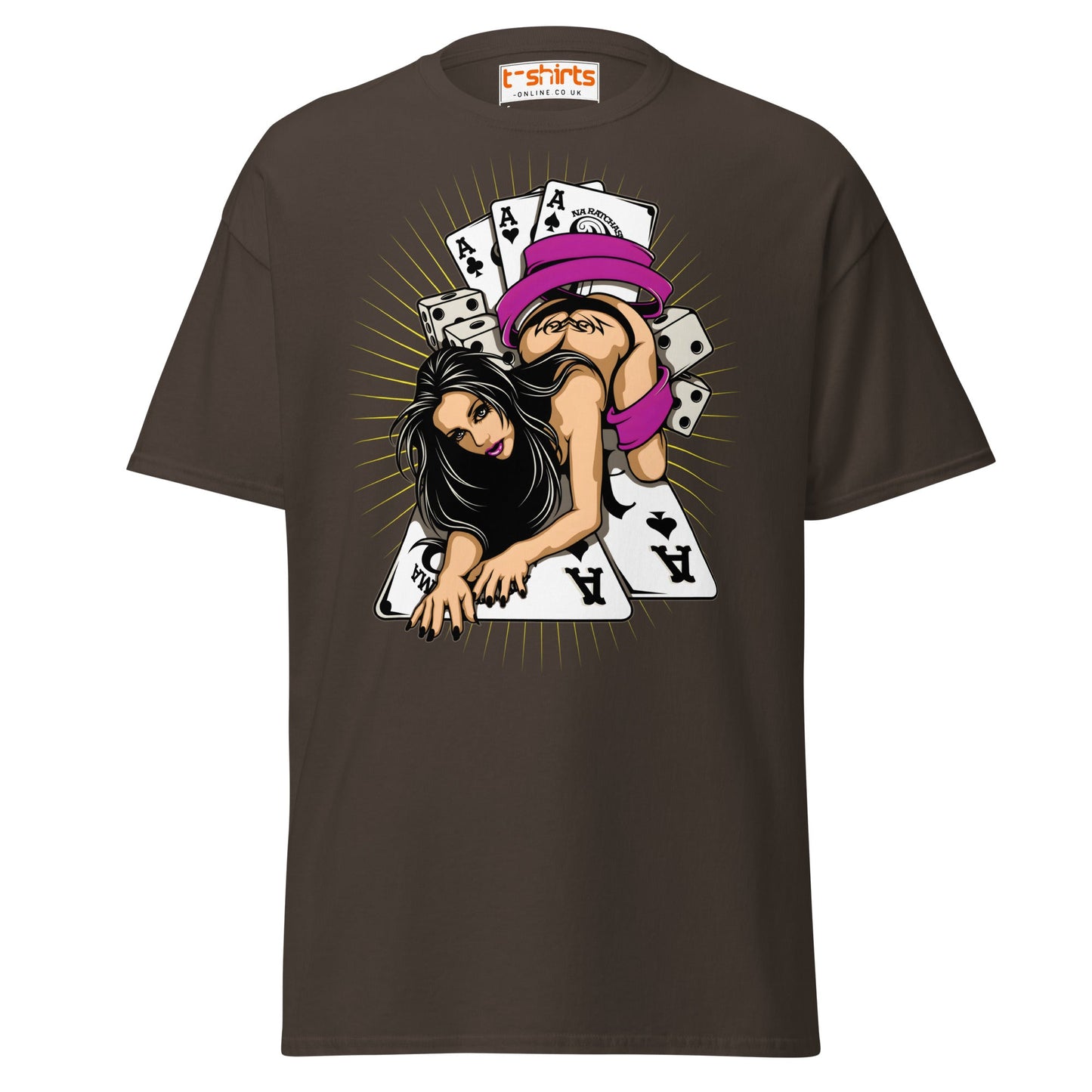 Lucky Lady Poker T-Shirt - Dark Chocolate - T-Shirts Online