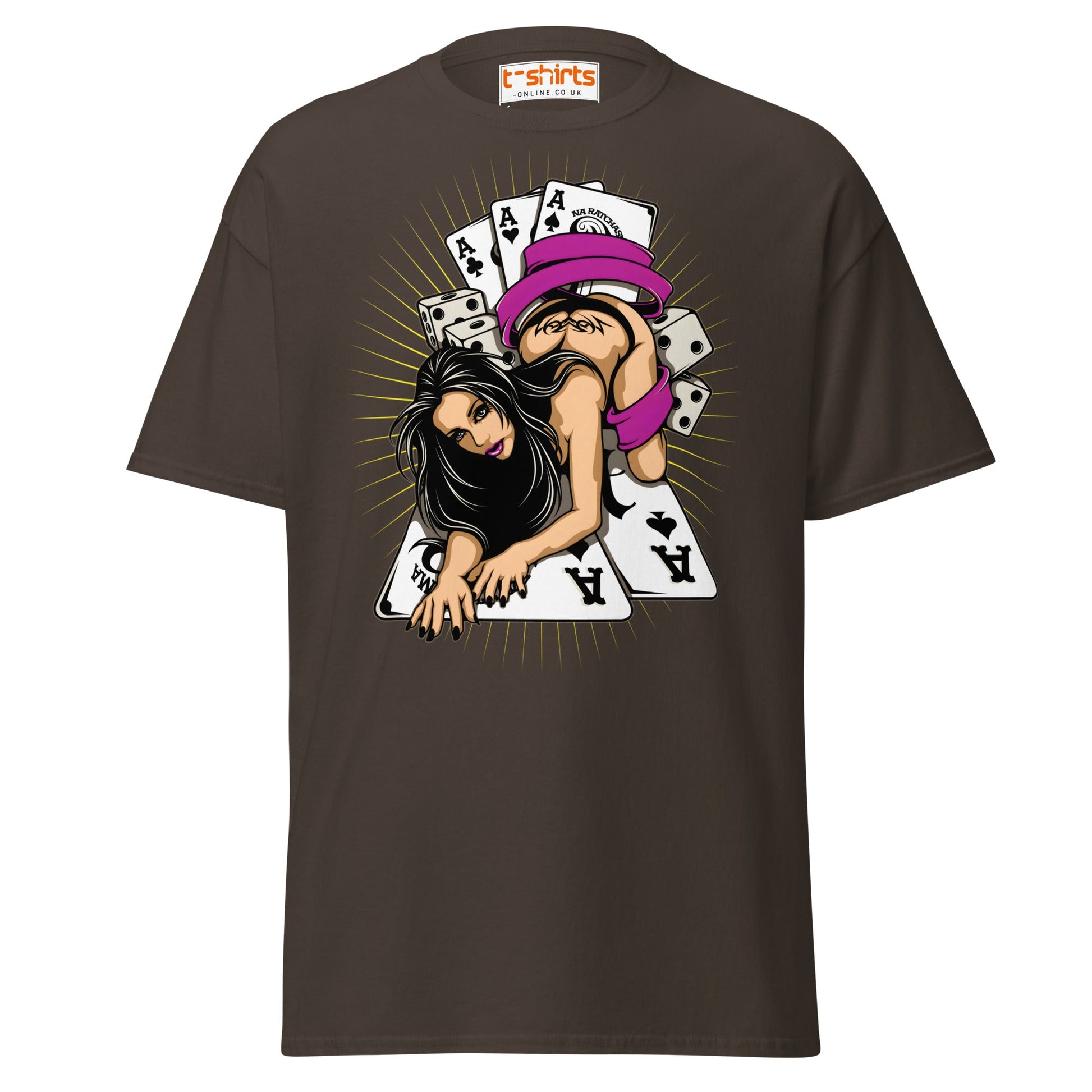 Lucky Lady Poker T-Shirt - Dark Chocolate - T-Shirts Online
