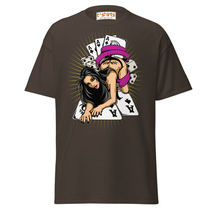 Lucky Lady Poker T-Shirt - Dark Chocolate - T-Shirts Online