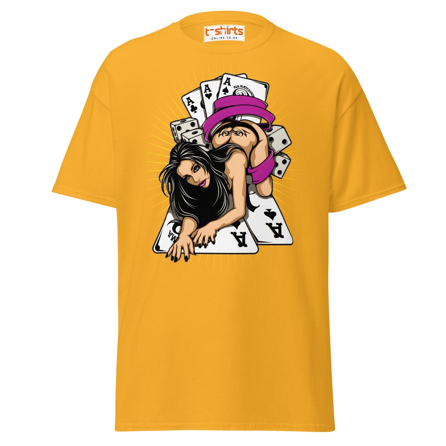 Lucky Lady Poker T-Shirt - Gold - T-Shirts Online