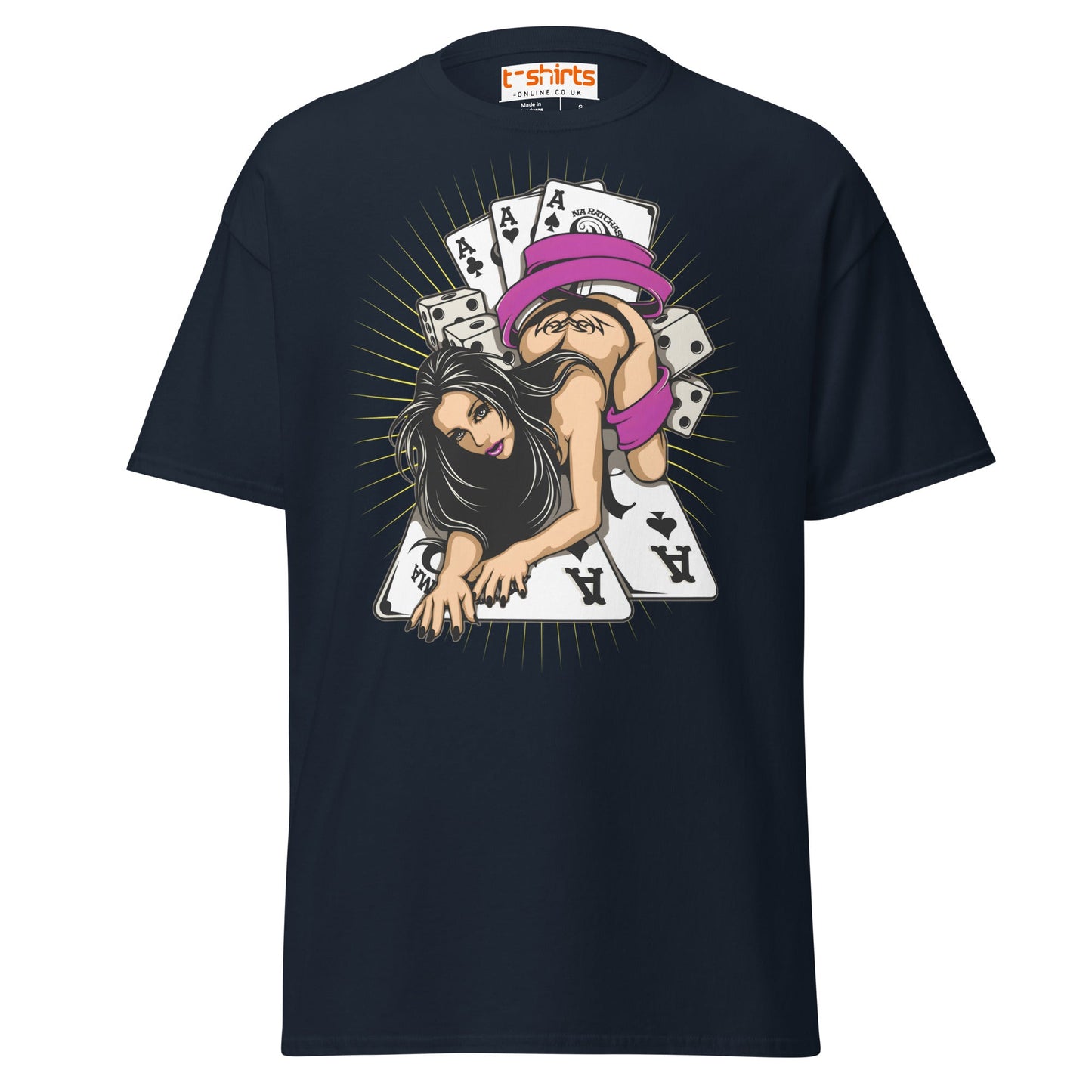 Lucky Lady Poker T-Shirt - Navy - T-Shirts Online