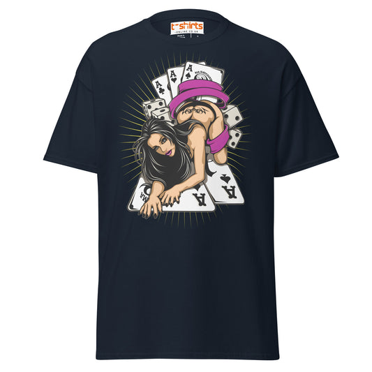 Lucky Lady Poker T-Shirt - Navy - T-Shirts Online