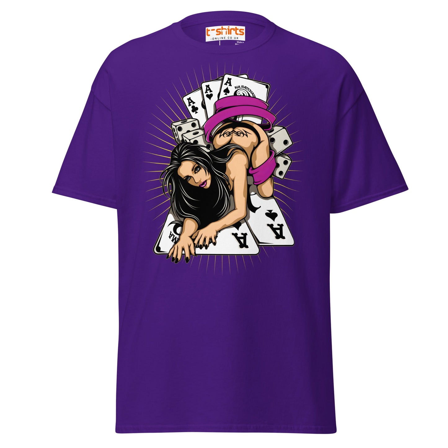 Lucky Lady Poker T-Shirt - Purple - T-Shirts Online