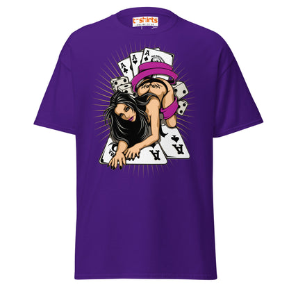 Lucky Lady Poker T-Shirt - Purple - T-Shirts Online