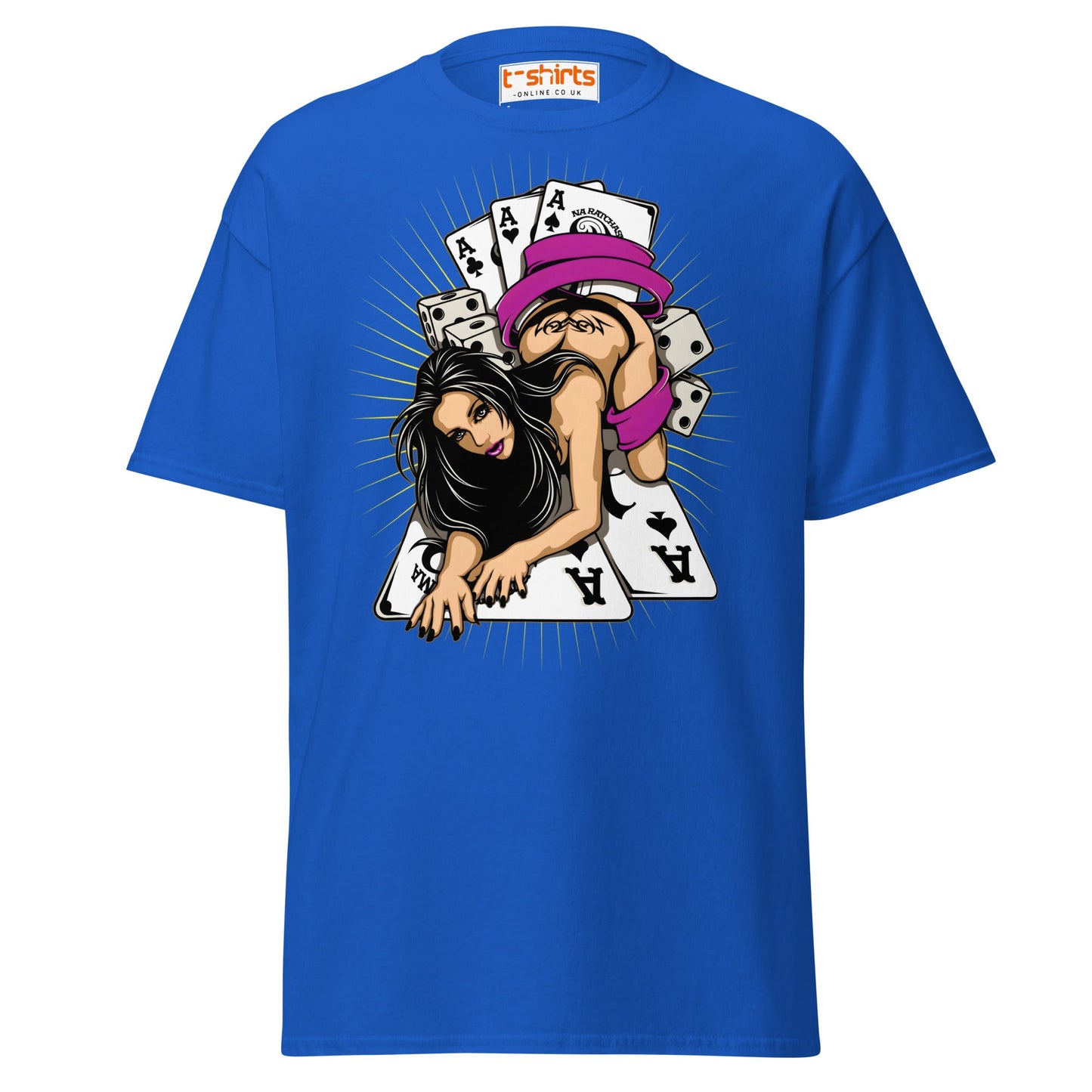 Lucky Lady Poker T-Shirt - Royal - T-Shirts Online