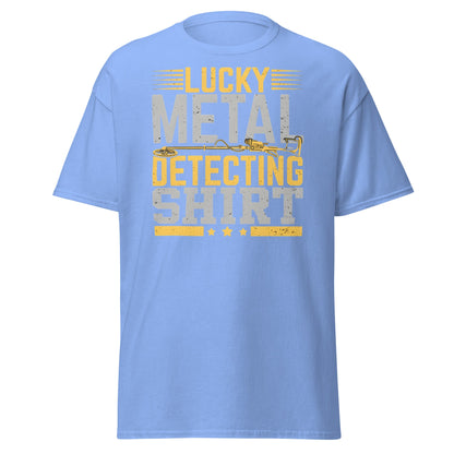 Lucky Metal Detecting Shirt - Funny Treasure Hunter Tee - Carolina Blue - T-Shirts Online
