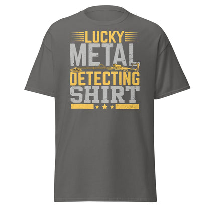 Lucky Metal Detecting Shirt - Funny Treasure Hunter Tee - Charcoal - T-Shirts Online