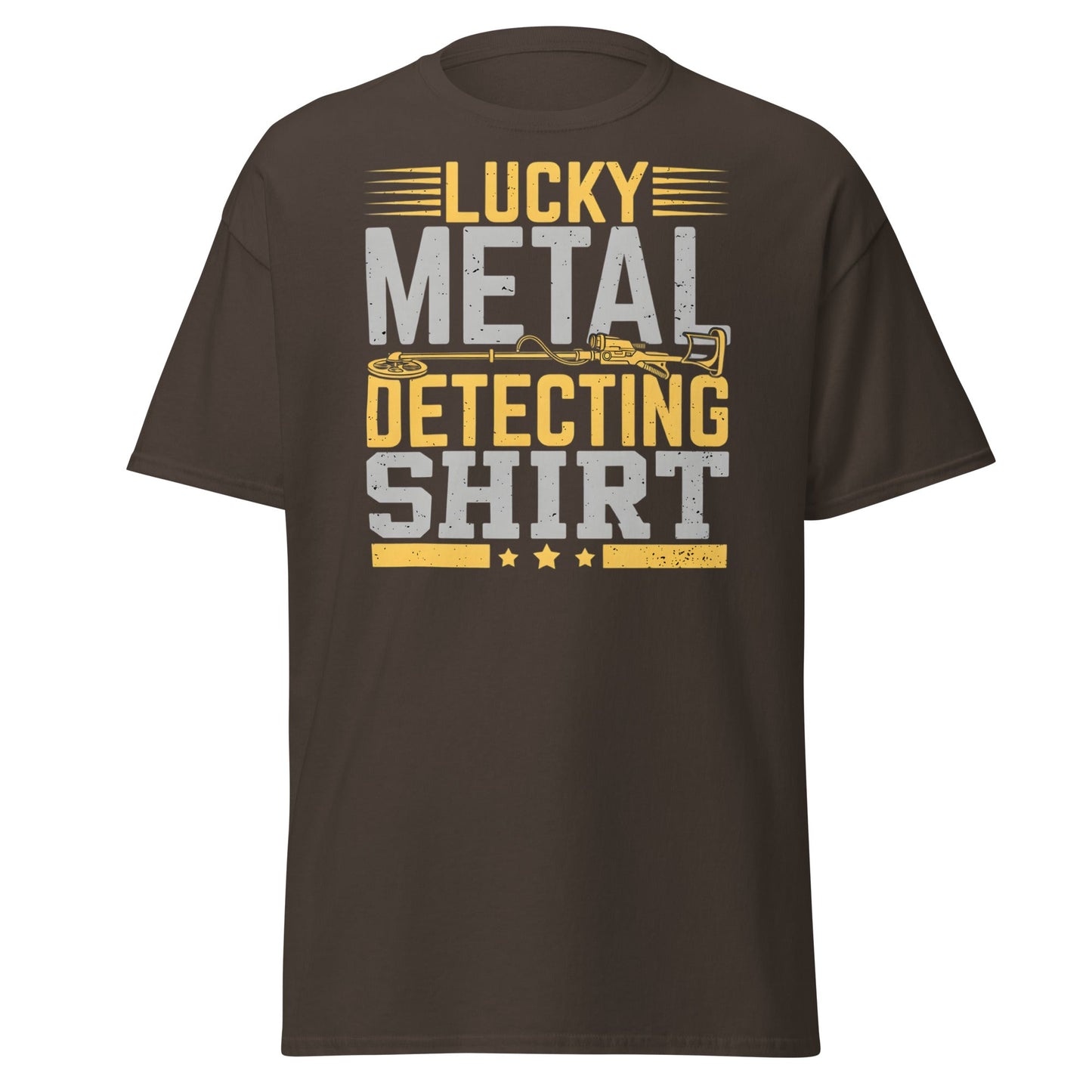 Lucky Metal Detecting Shirt - Funny Treasure Hunter Tee - Dark Chocolate - T-Shirts Online