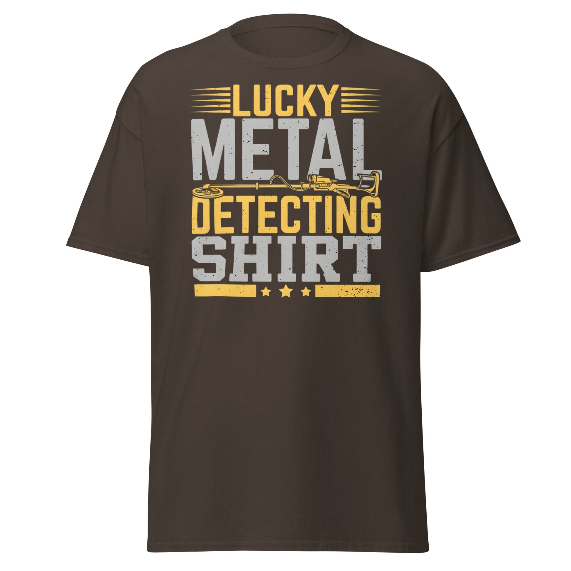 Lucky Metal Detecting Shirt - Funny Treasure Hunter Tee - Dark Chocolate - T-Shirts Online
