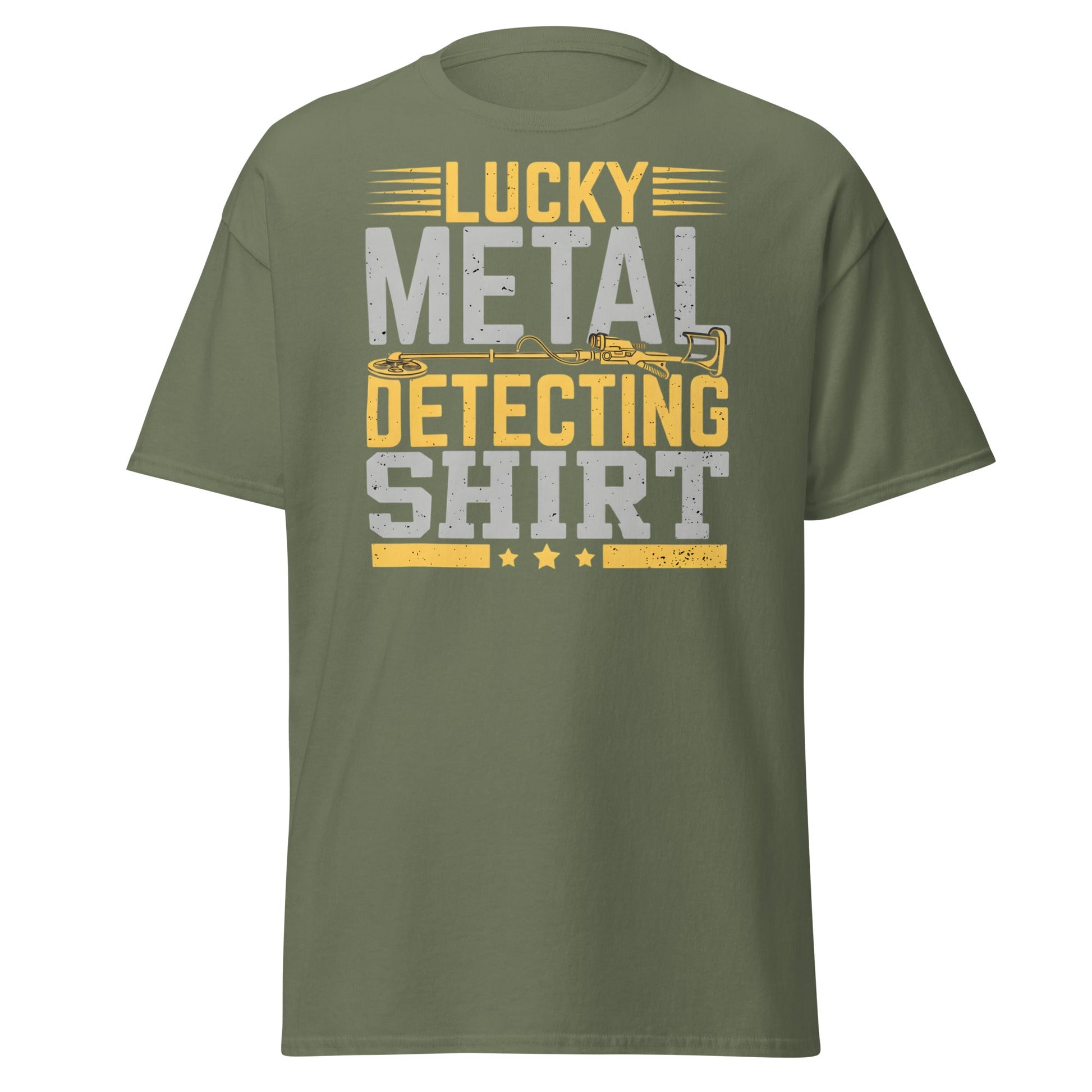 Lucky Metal Detecting Shirt - Funny Treasure Hunter Tee - Military Green - T-Shirts Online