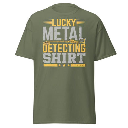 Lucky Metal Detecting Shirt - Funny Treasure Hunter Tee - Military Green - T-Shirts Online
