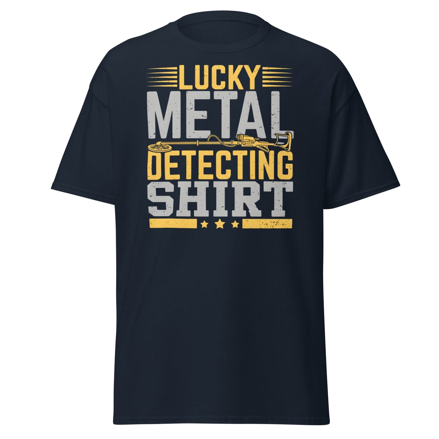 Lucky Metal Detecting Shirt - Funny Treasure Hunter Tee - Navy - T-Shirts Online