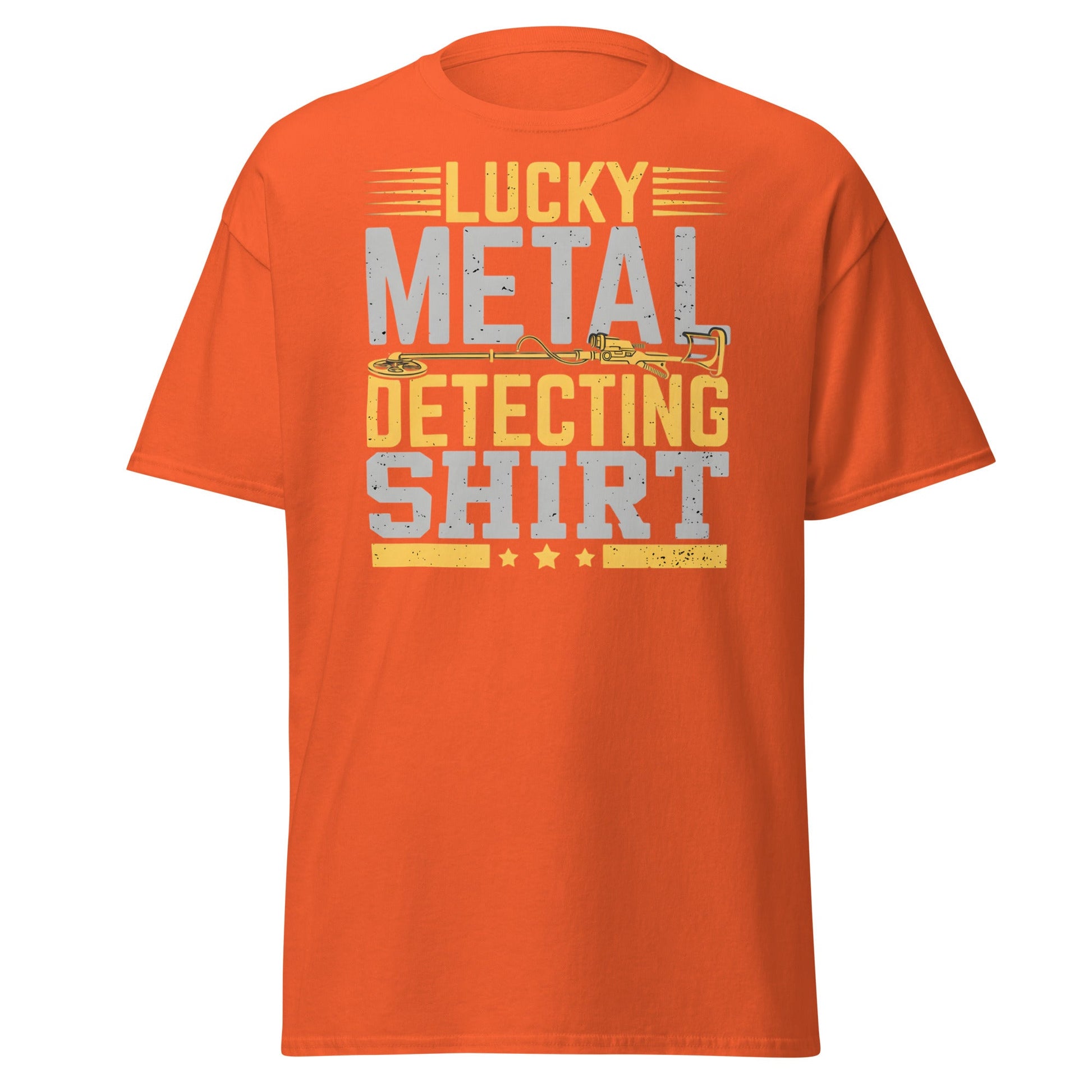 Lucky Metal Detecting Shirt - Funny Treasure Hunter Tee - Orange - T-Shirts Online