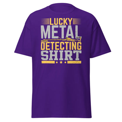 Lucky Metal Detecting Shirt - Funny Treasure Hunter Tee - Purple - T-Shirts Online