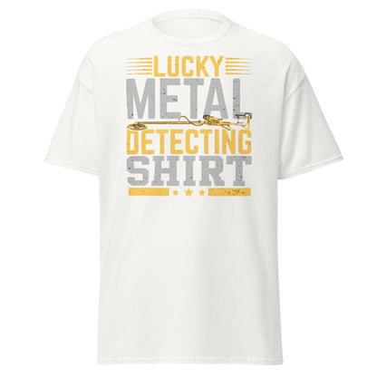 Lucky Metal Detecting Shirt - Funny Treasure Hunter Tee - White - T-Shirts Online