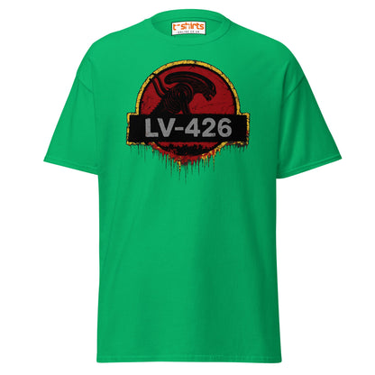 LV - 426 Alien Emblem T-Shirt – Distressed Sci - Fi Tee - Irish Green - T-Shirts Online