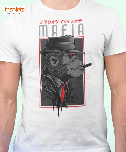 Mafia Gorilla T-Shirt | Bold Smoking Ape Graphic Tee - Black - T-Shirts Online