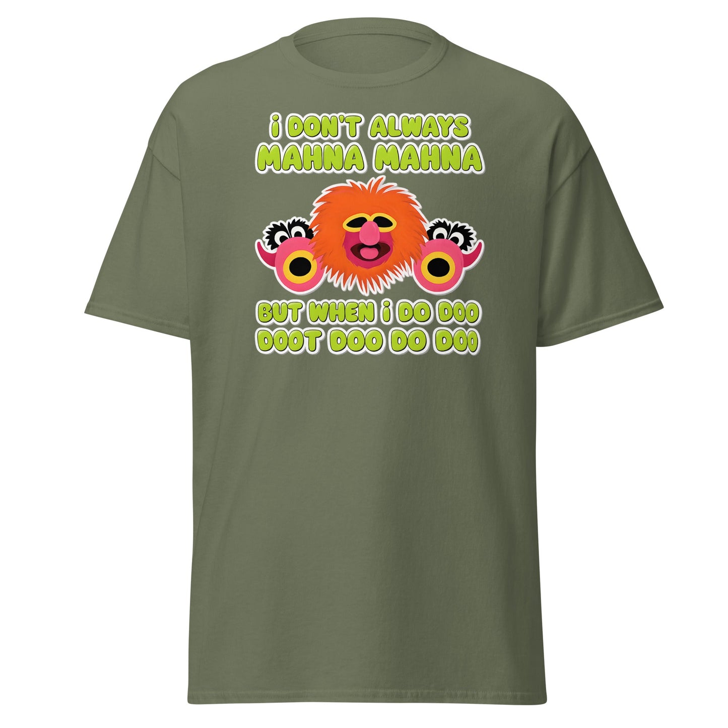 Mahna Mahna Funny Muppet Inspired T-Shirt - Doo Doot Doo - Military Green - T-Shirts Online