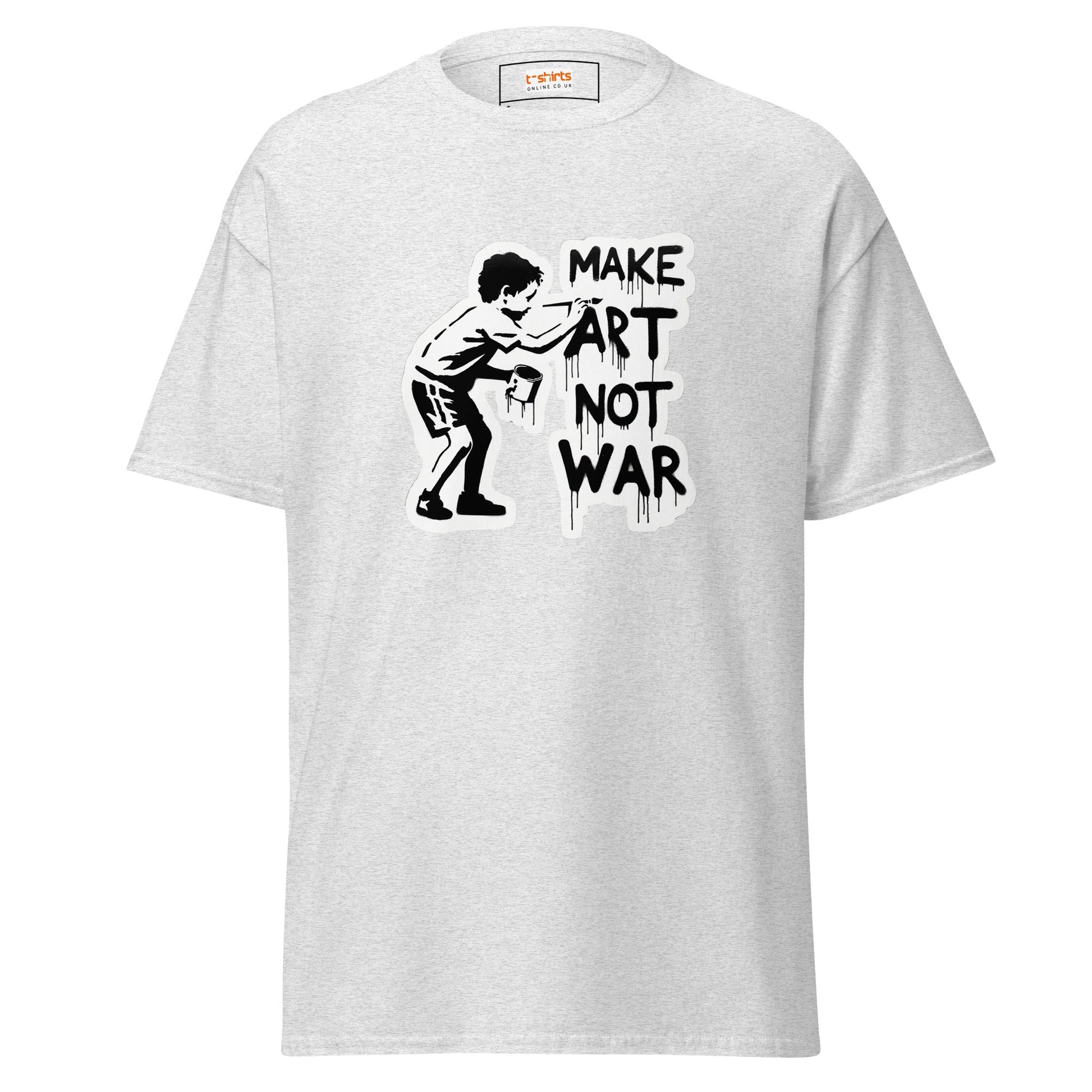 Make Art Not War | Banksy Inspired T-Shirt - Ash - T-Shirts Online