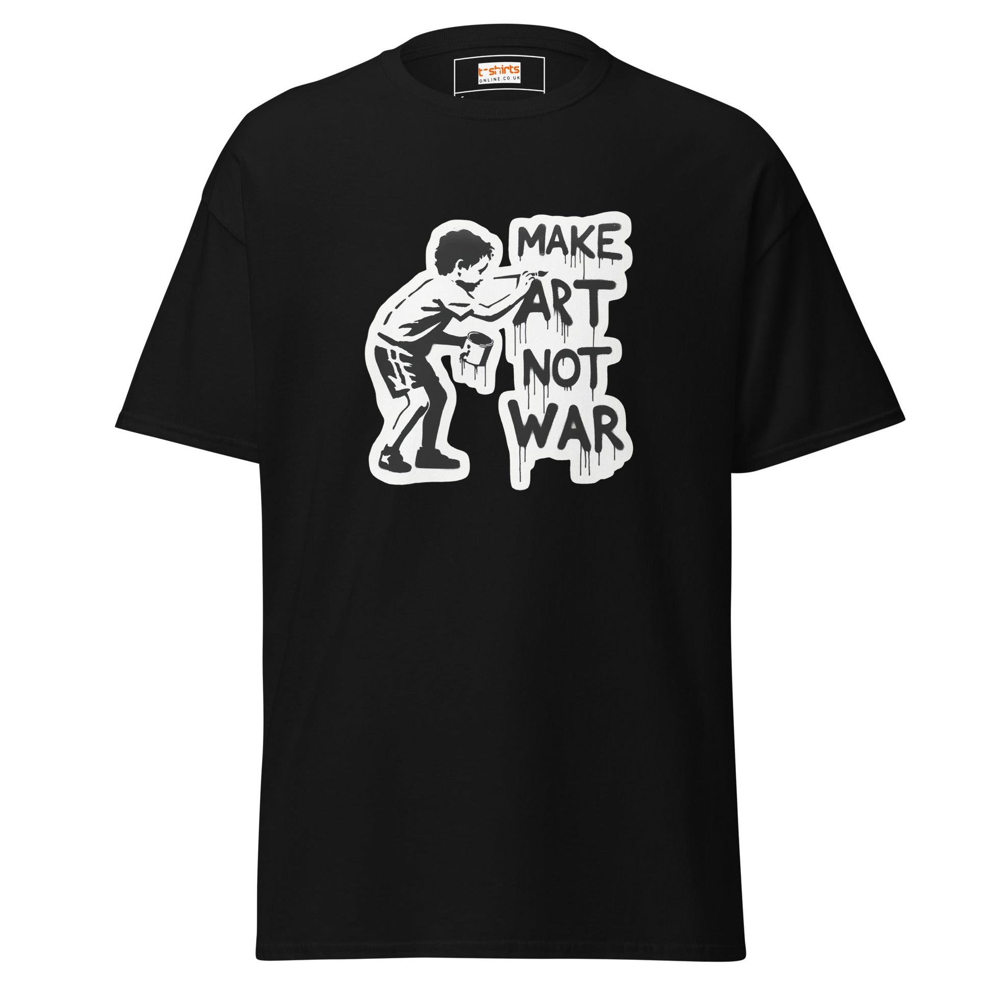 Make Art Not War | Banksy Inspired T-Shirt - Black - T-Shirts Online