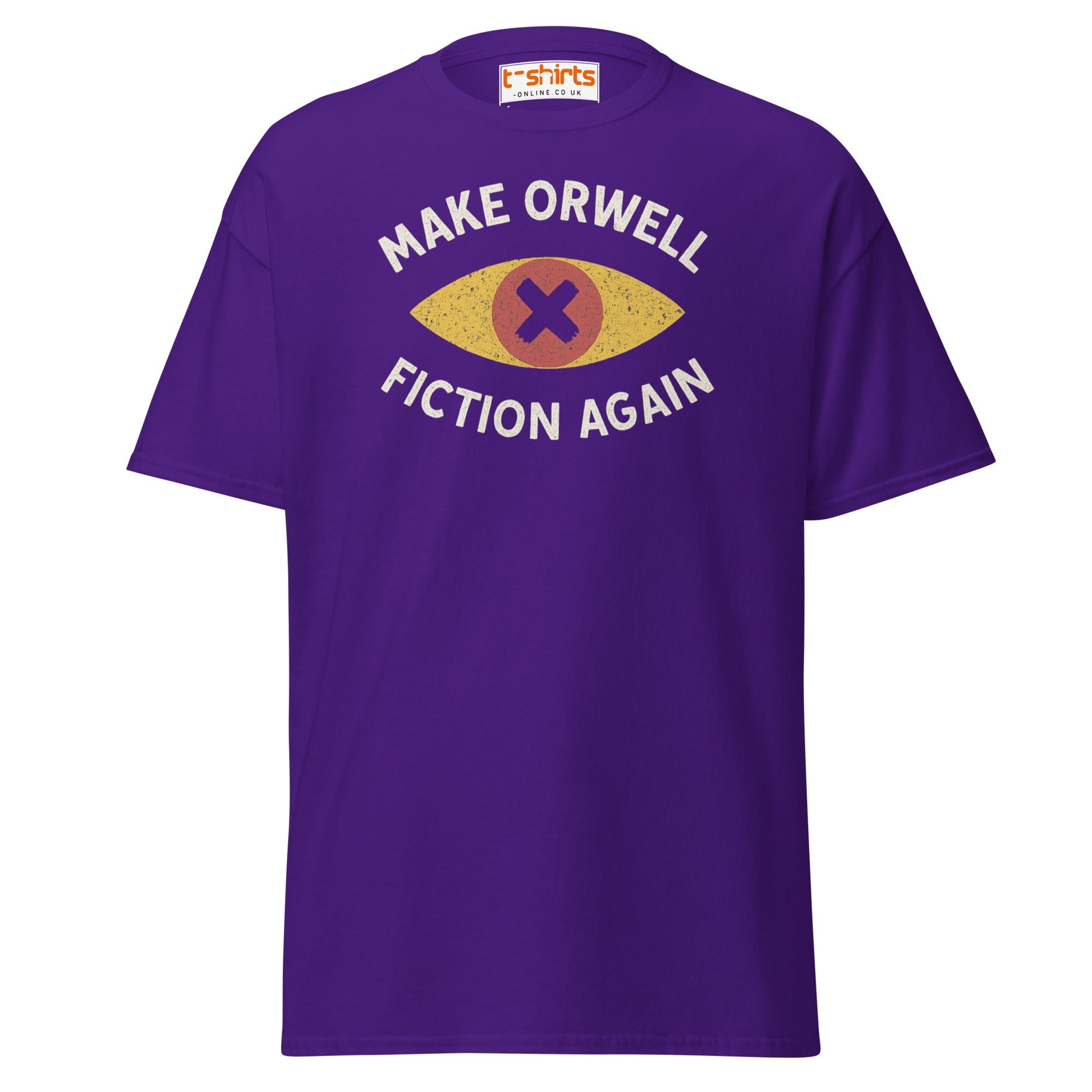 Make Orwell Fiction Again T-Shirt - Purple - T-Shirts Online