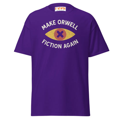 Make Orwell Fiction Again T-Shirt - Purple - T-Shirts Online