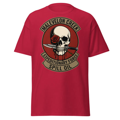 Malevelon Creek Expedition Force T-Shirt - Spill Oil Tee - Cardinal - T-Shirts Online