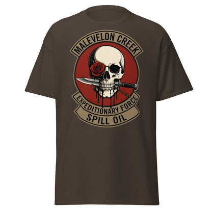Malevelon Creek Expedition Force T-Shirt - Spill Oil Tee - Dark Chocolate - T-Shirts Online