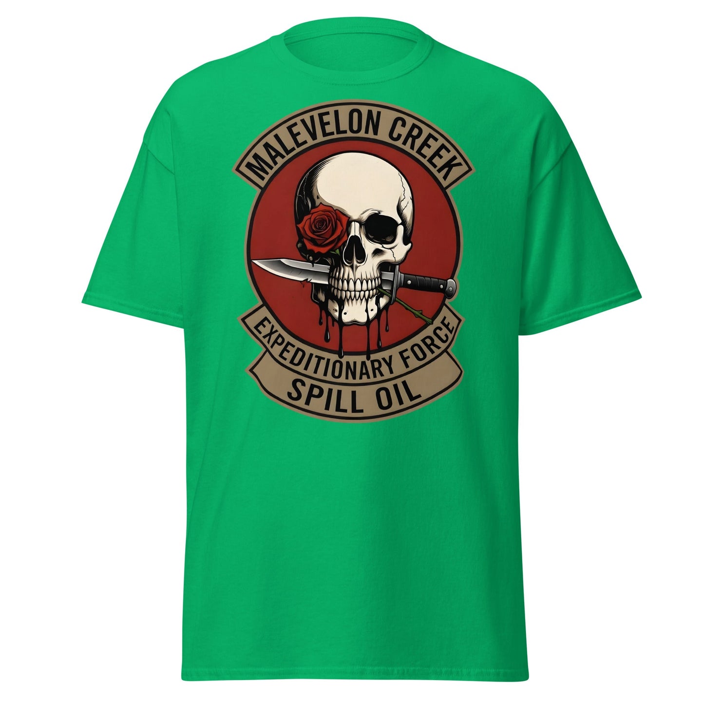 Malevelon Creek Expedition Force T-Shirt - Spill Oil Tee - Irish Green - T-Shirts Online