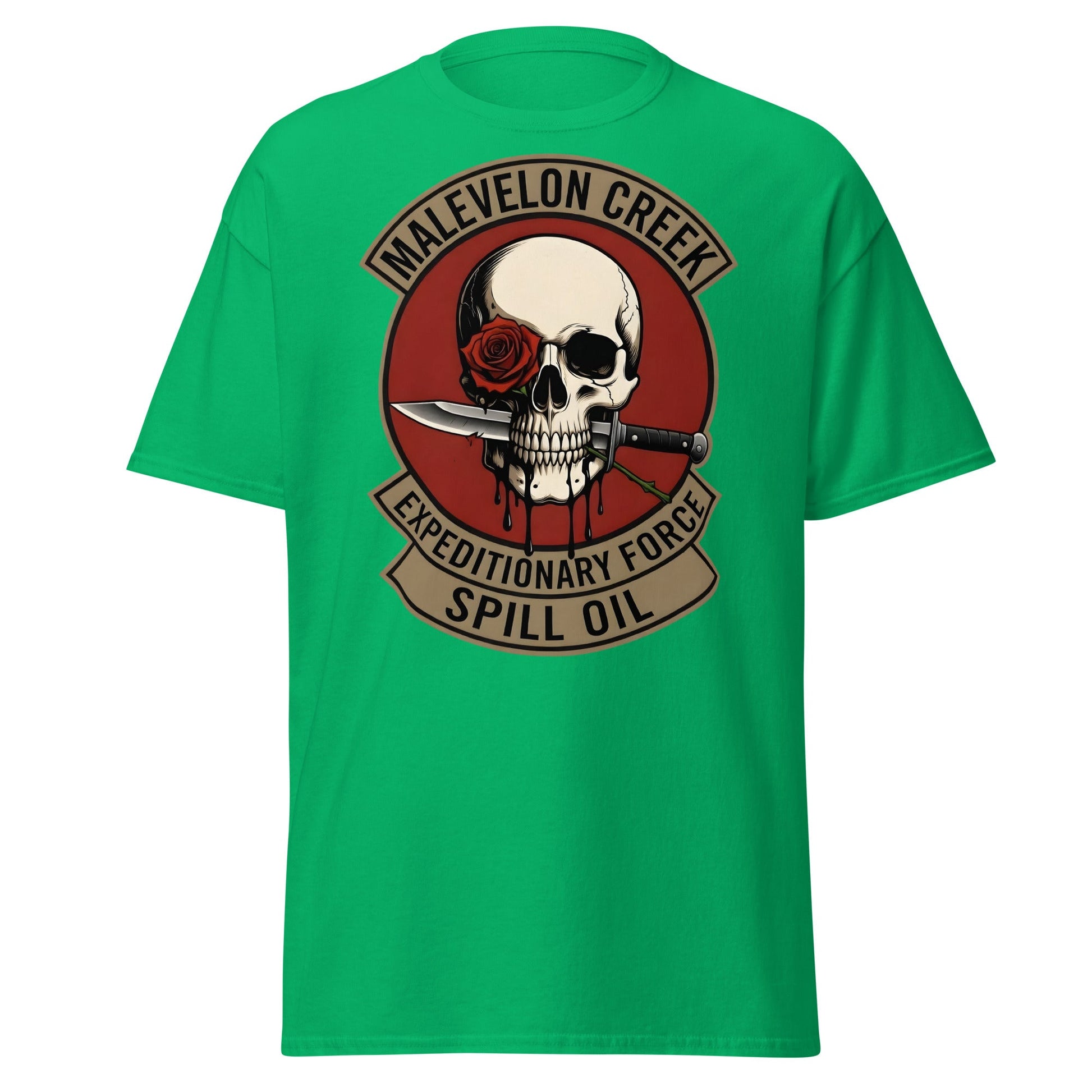 Malevelon Creek Expedition Force T-Shirt - Spill Oil Tee - Irish Green - T-Shirts Online