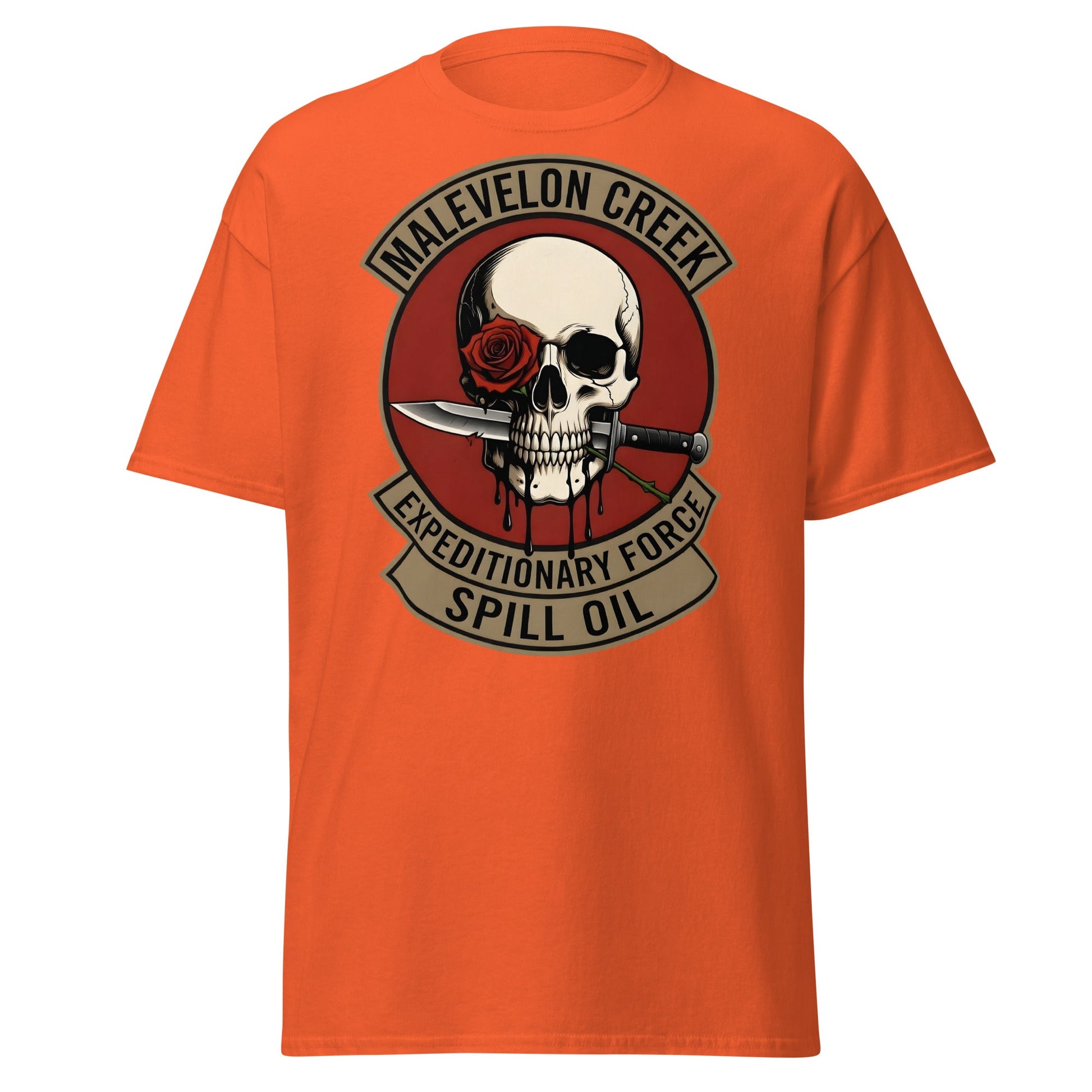 Malevelon Creek Expedition Force T-Shirt - Spill Oil Tee - Orange - T-Shirts Online