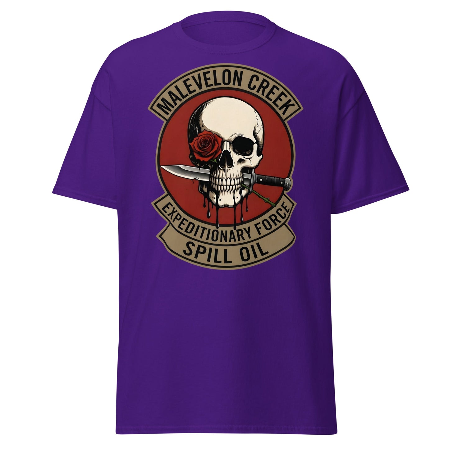 Malevelon Creek Expedition Force T-Shirt - Spill Oil Tee - Purple - T-Shirts Online