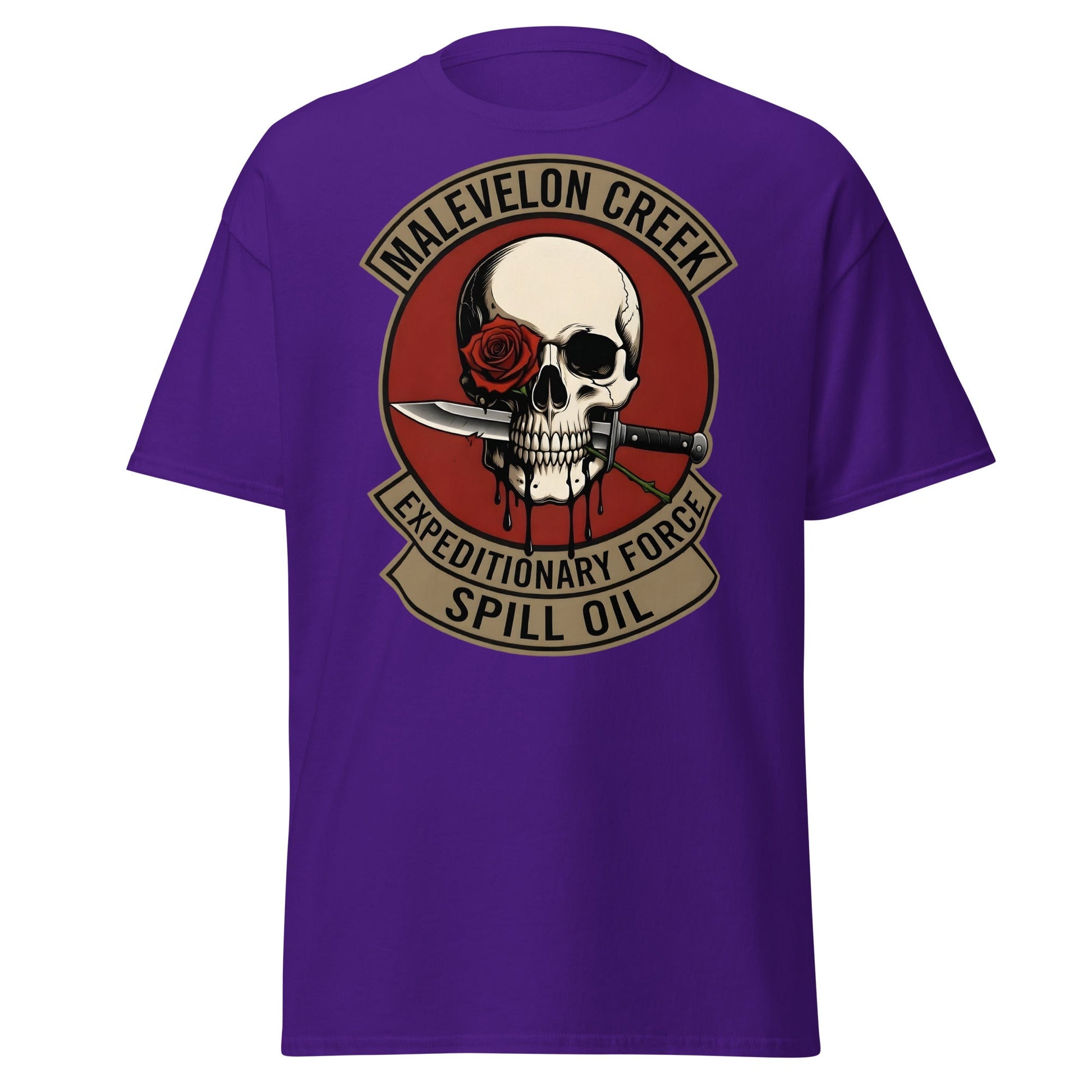Malevelon Creek Expedition Force T-Shirt - Spill Oil Tee - Purple - T-Shirts Online