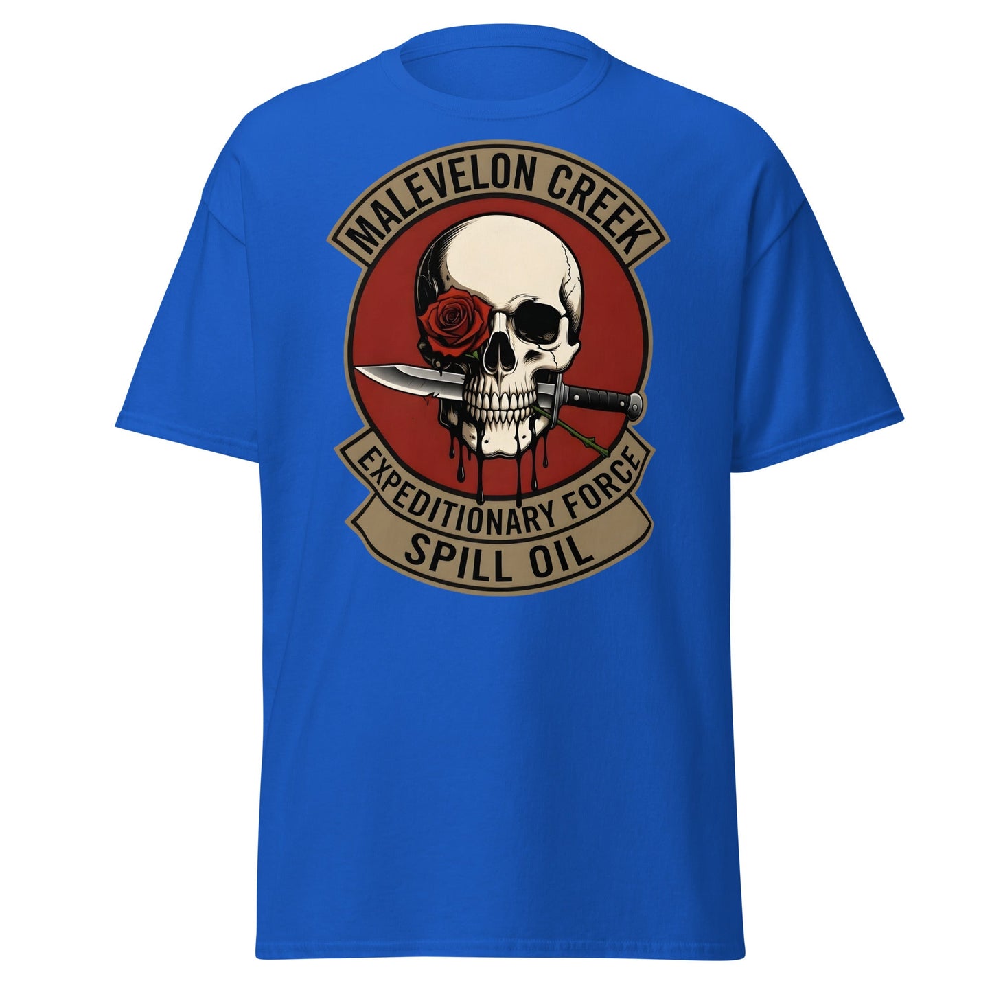 Malevelon Creek Expedition Force T-Shirt - Spill Oil Tee - Royal - T-Shirts Online