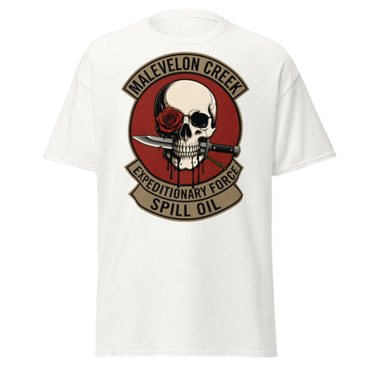 Malevelon Creek Expedition Force T-Shirt - Spill Oil Tee - White - T-Shirts Online