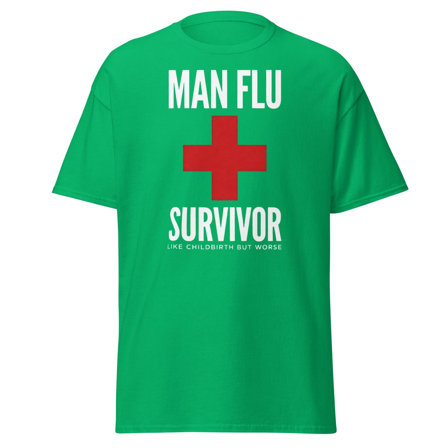 Man Flu Survivor T-Shirt | Funny Men's Gag Gift Tee - Irish Green - T-Shirts Online
