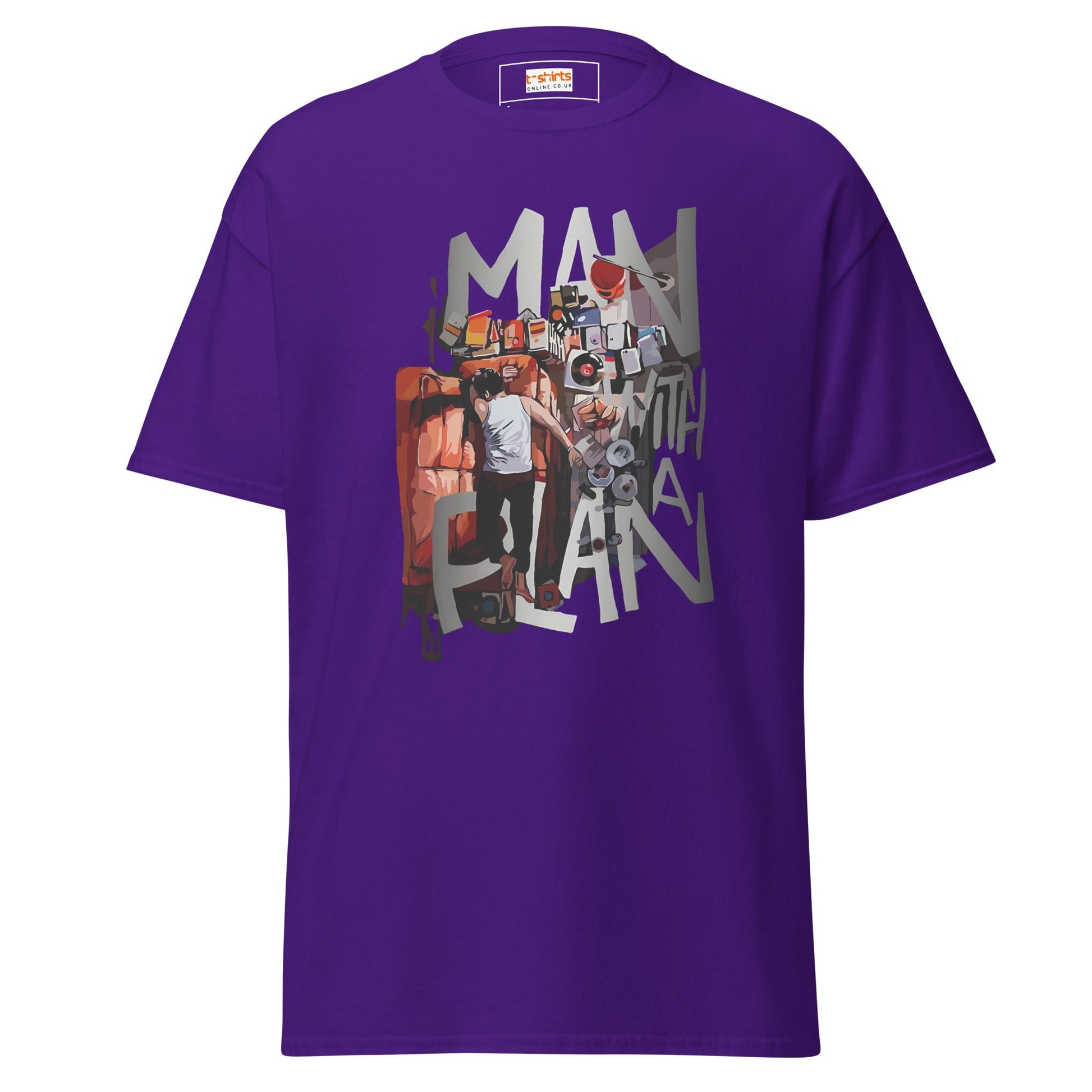Man with a Plan | Men's Funny T Shirt - Purple - T-Shirts Online
