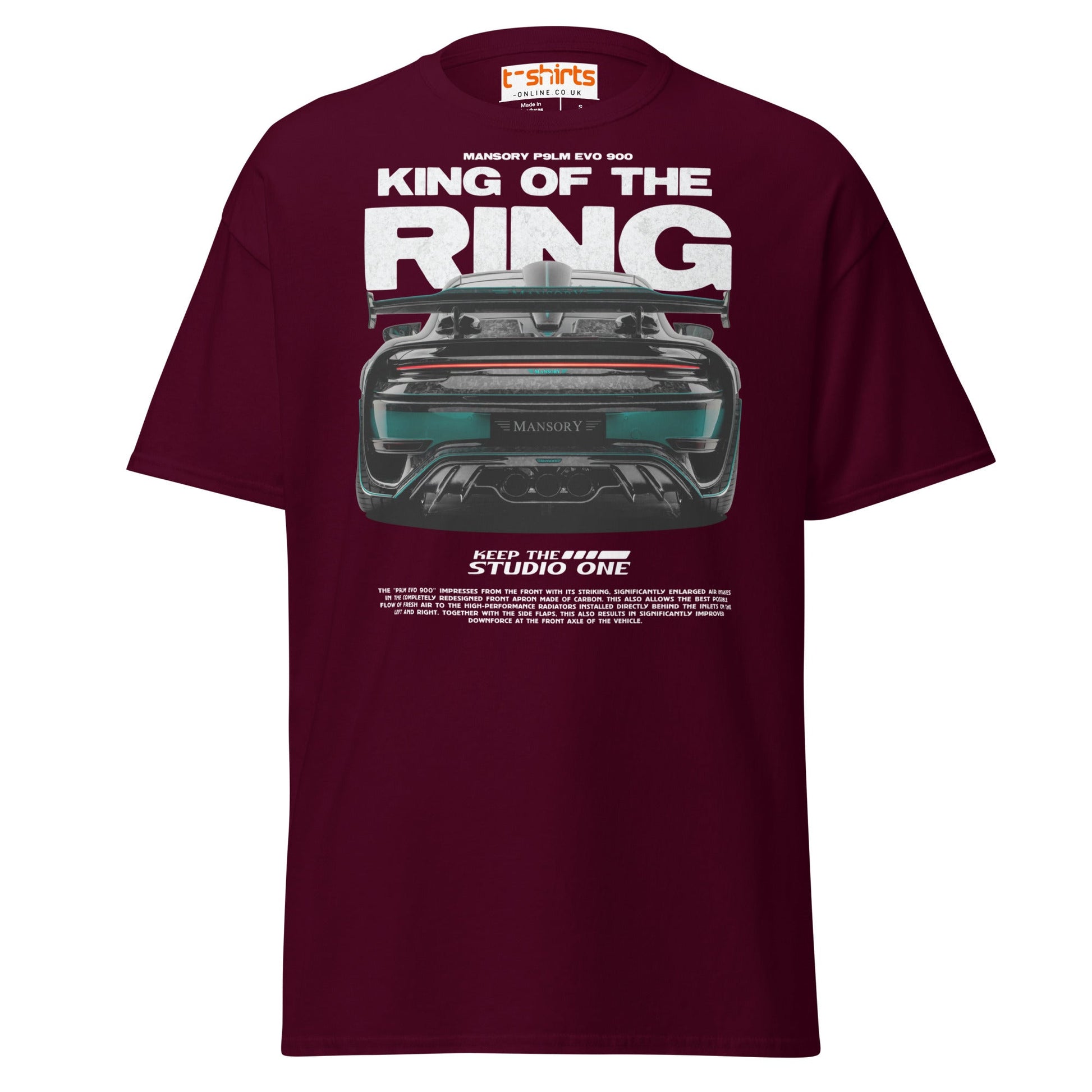 Mansory P9LM Evo 900 T-Shirt | King of the Ring Tee - Maroon - T-Shirts Online