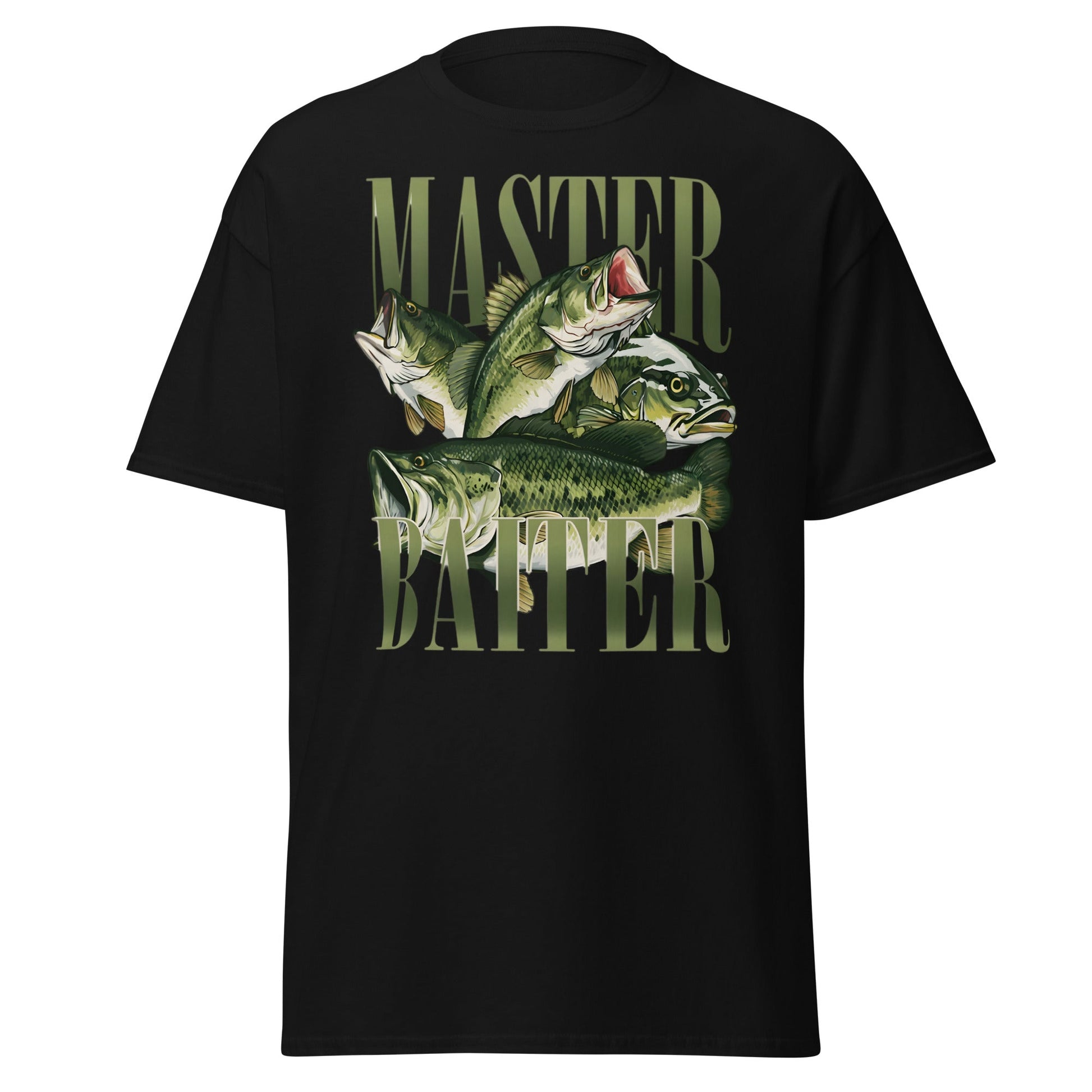 Master Baiter Fishing T-Shirt - Funny Bass Angler Tee - Black - T-Shirts Online