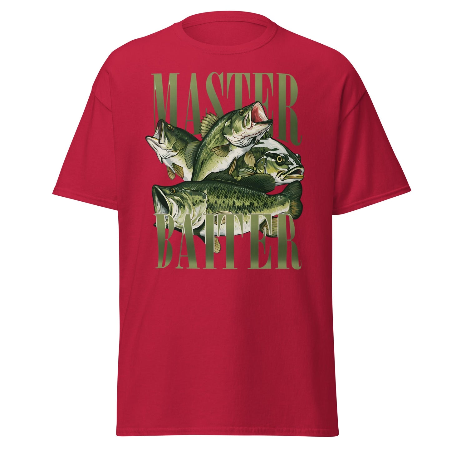 Master Baiter Fishing T-Shirt - Funny Bass Angler Tee - Cardinal - T-Shirts Online