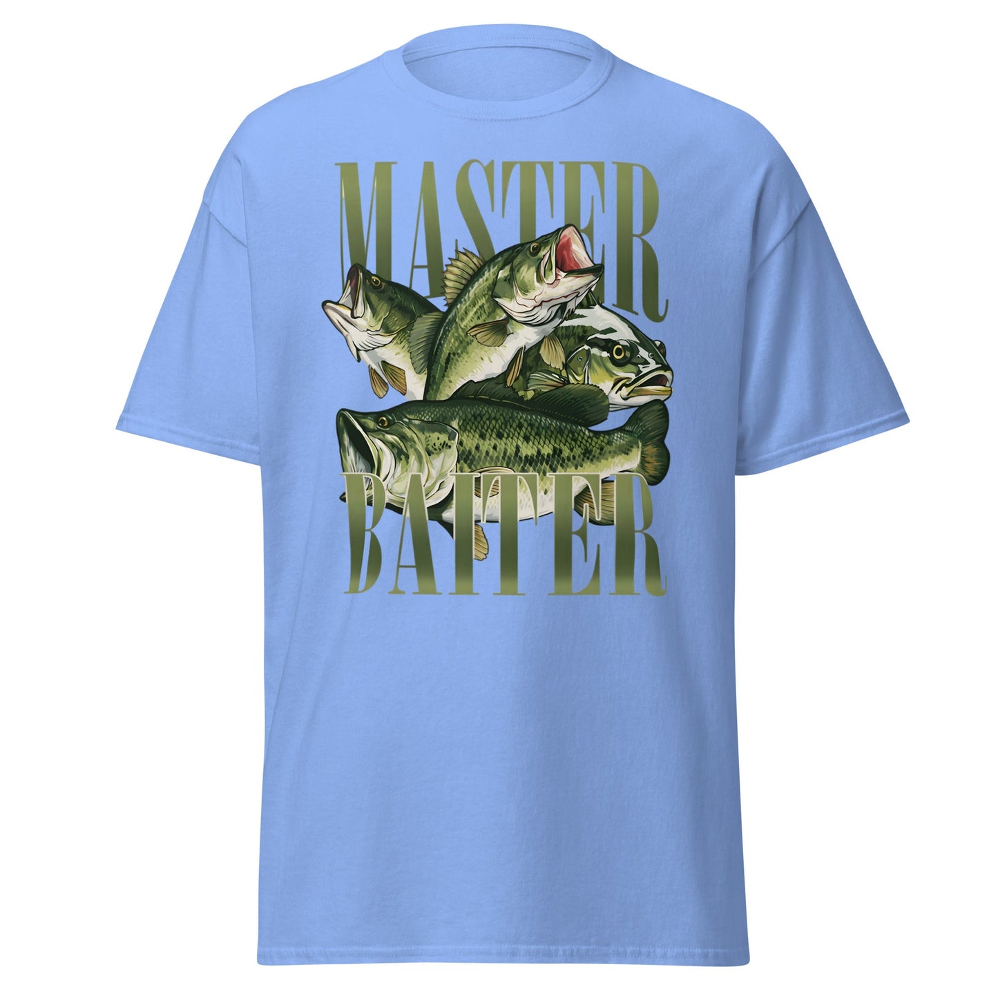 Master Baiter Fishing T-Shirt - Funny Bass Angler Tee - Carolina Blue - T-Shirts Online