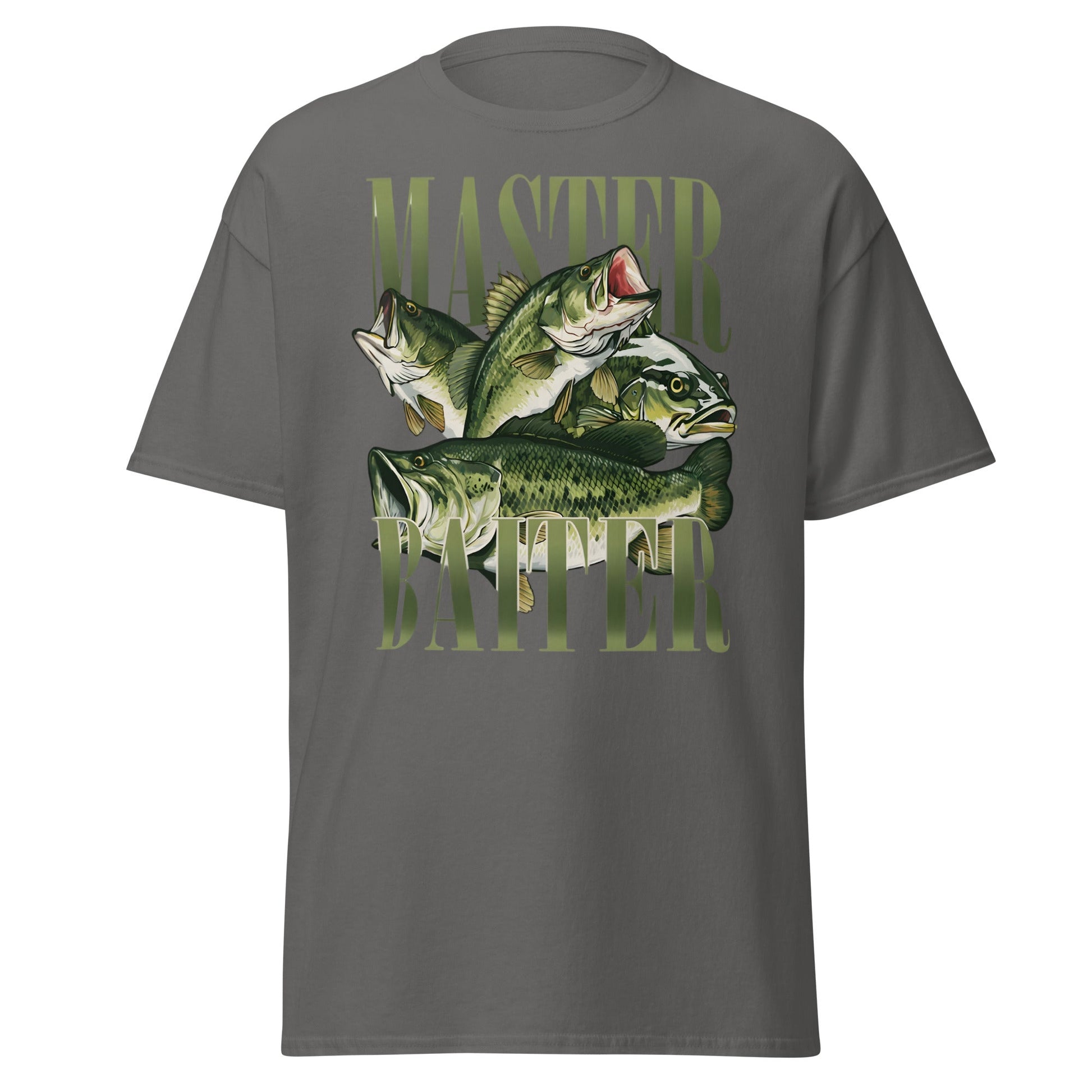 Master Baiter Fishing T-Shirt - Funny Bass Angler Tee - Charcoal - T-Shirts Online