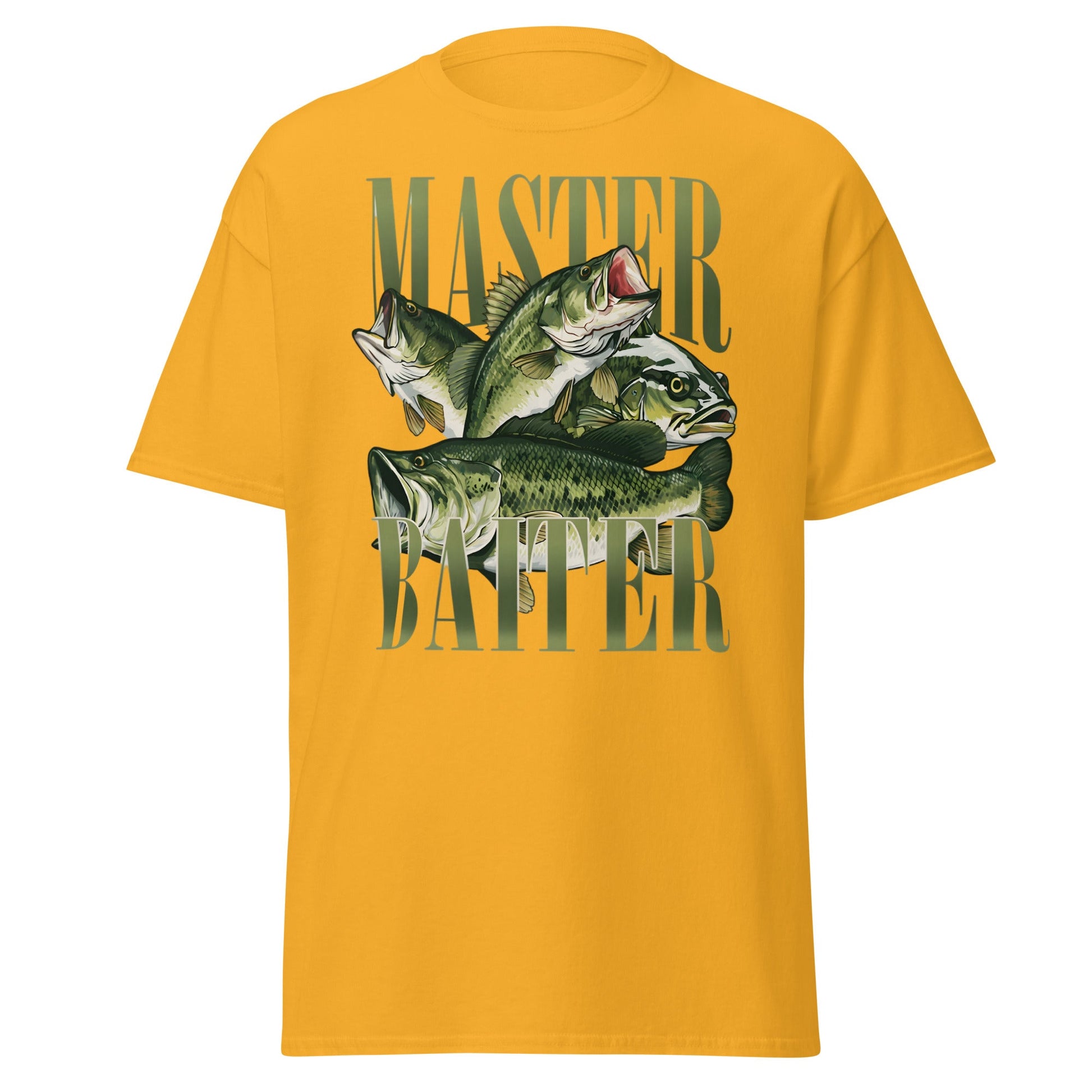 Master Baiter Fishing T-Shirt - Funny Bass Angler Tee - Gold - T-Shirts Online