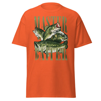 Master Baiter Fishing T-Shirt - Funny Bass Angler Tee - Orange - T-Shirts Online