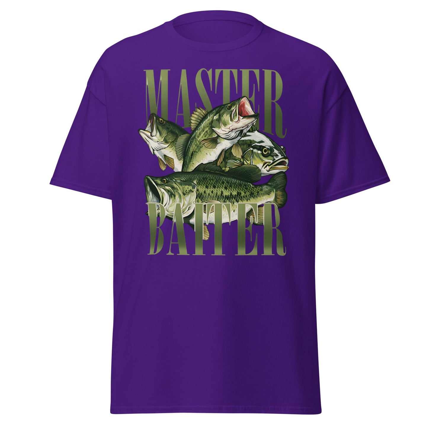 Master Baiter Fishing T-Shirt - Funny Bass Angler Tee - Purple - T-Shirts Online