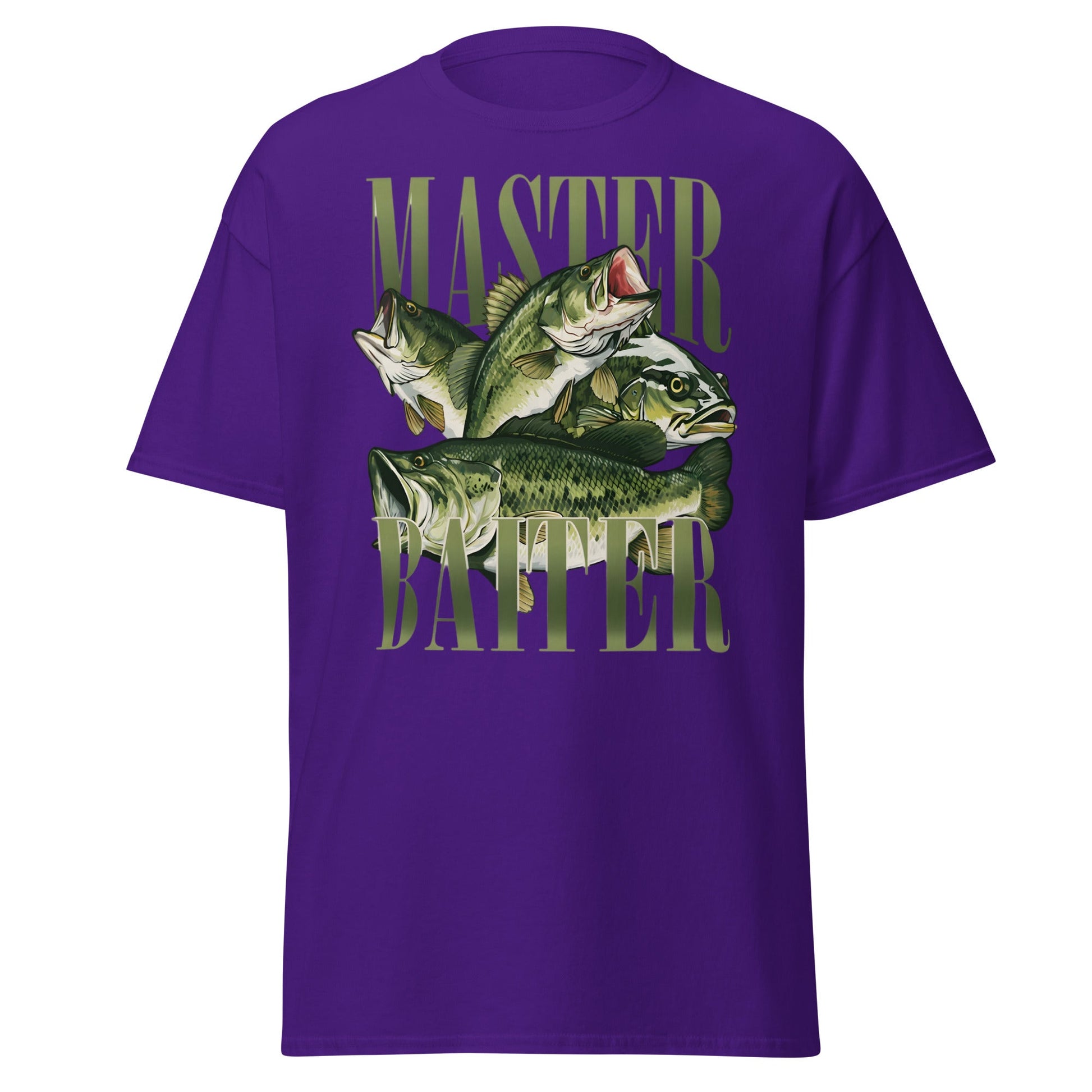 Master Baiter Fishing T-Shirt - Funny Bass Angler Tee - Purple - T-Shirts Online